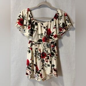 Rue21 Floral Print Off-Shoulder Romper, Size XS